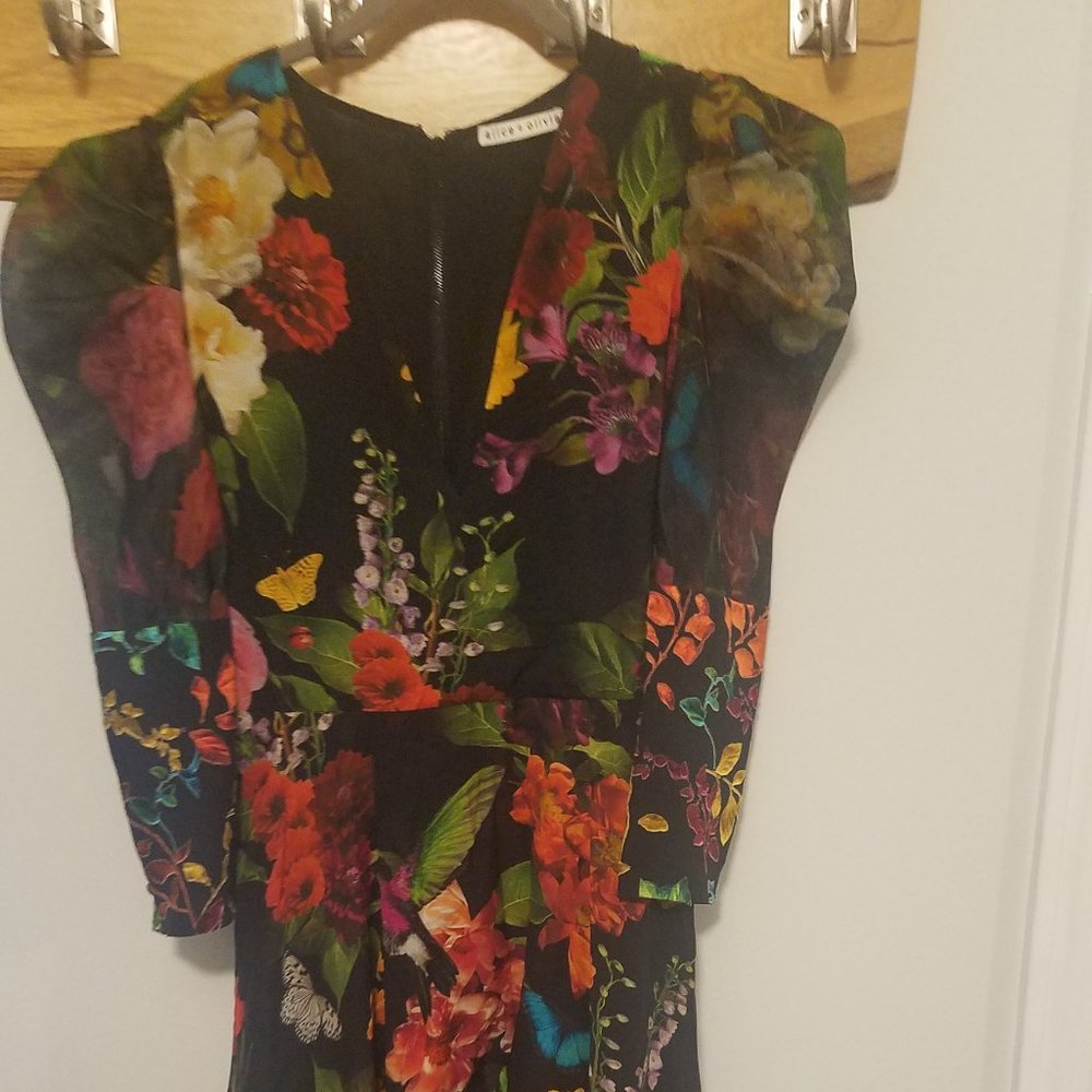 Alice & Olivia Floral Maxi Asymmetrical Dress